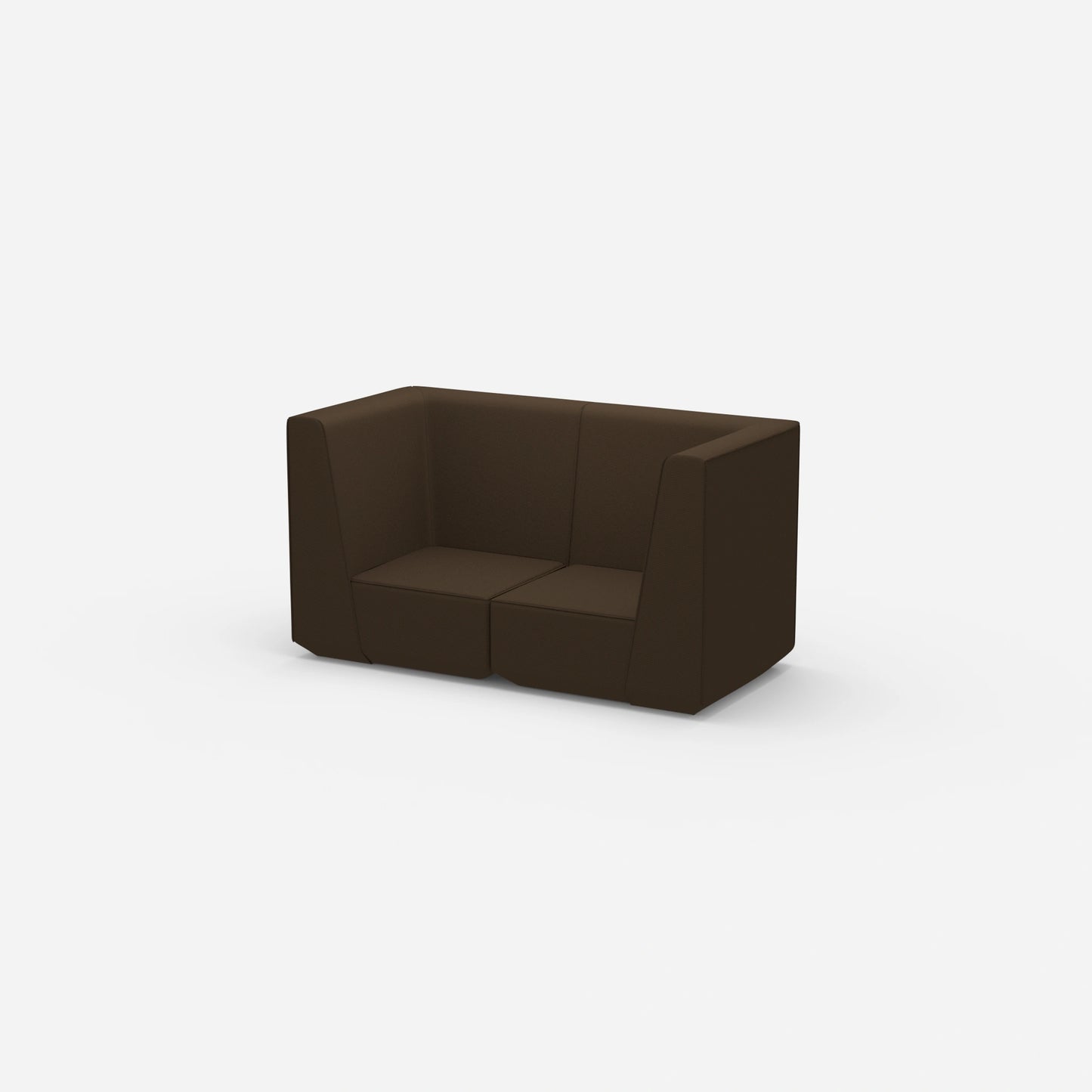 Sofa Zweisitzer braun 160 cm breit von der Seite