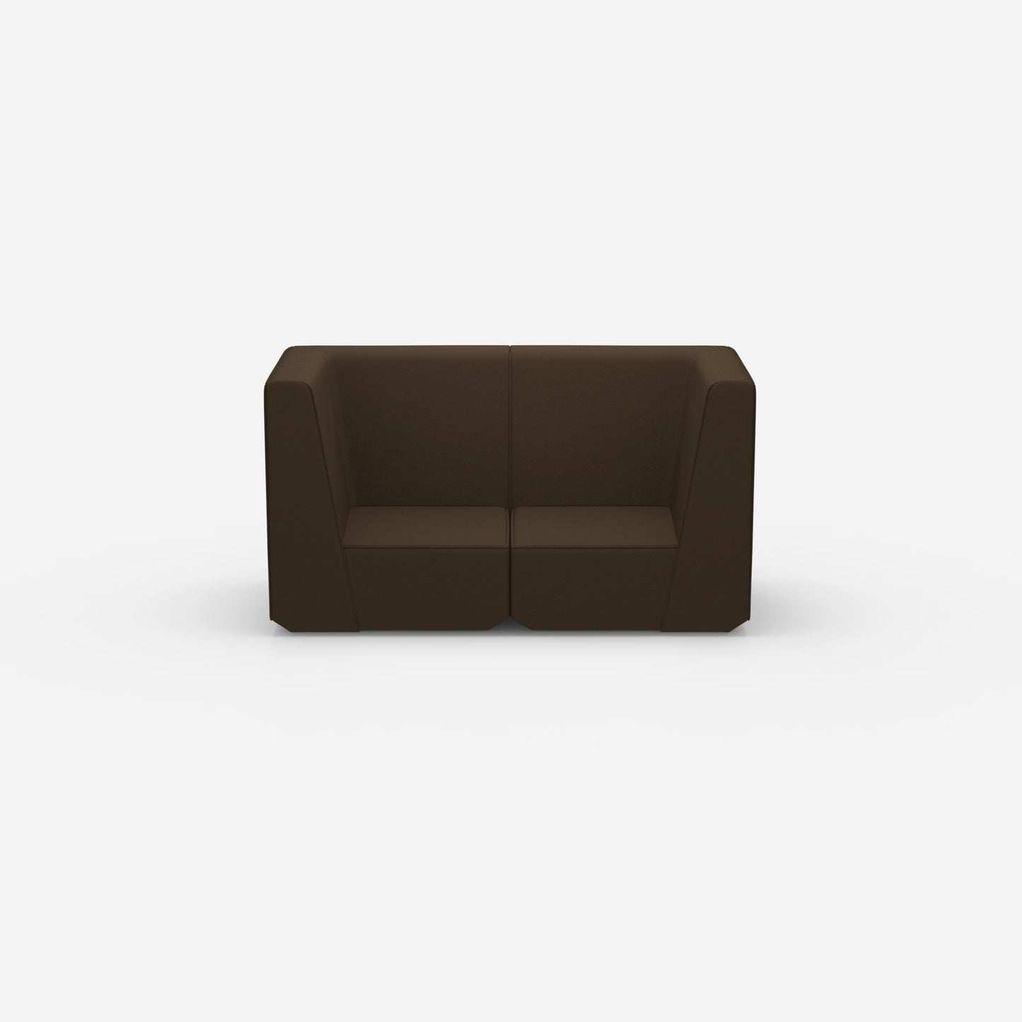 Sofa Zweisitzer braun 160 cm breit von vorne