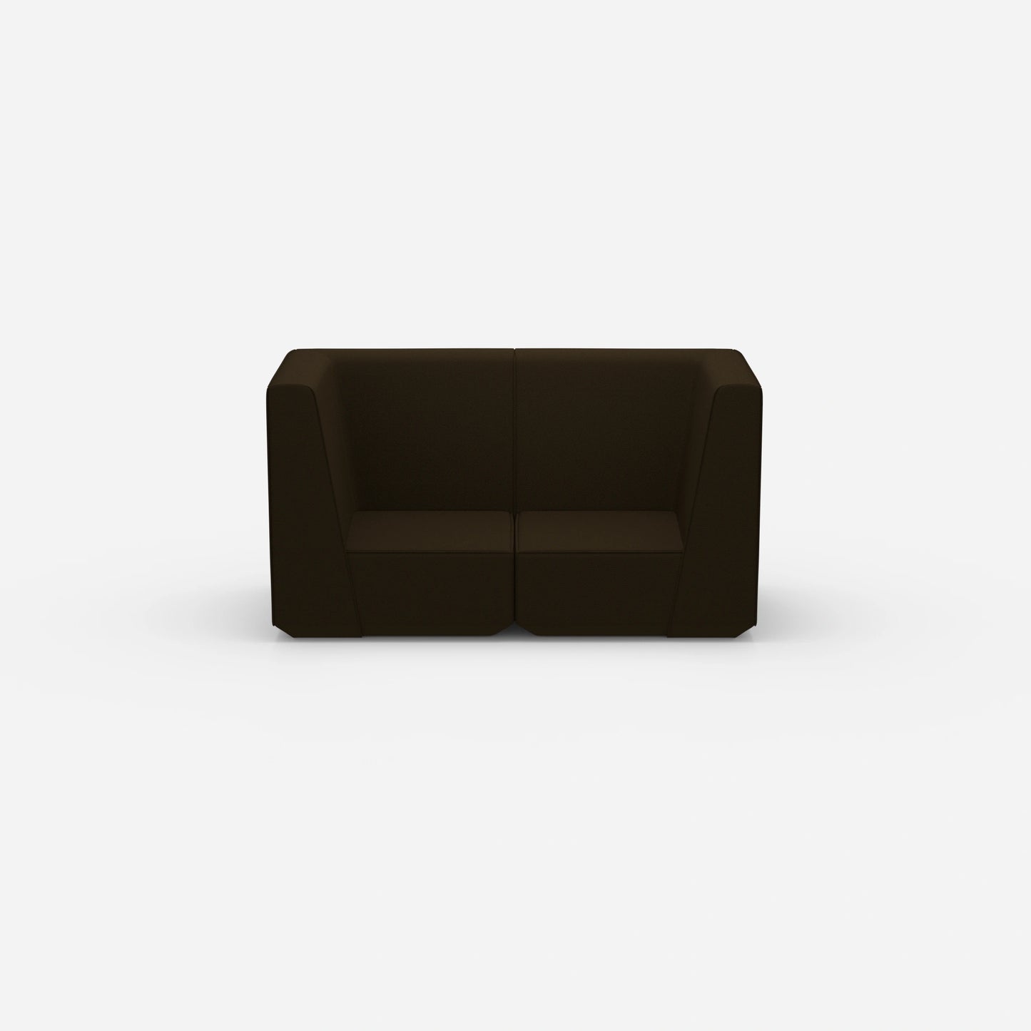 Sofa Zweisitzer braun 160 cm breit von vorne