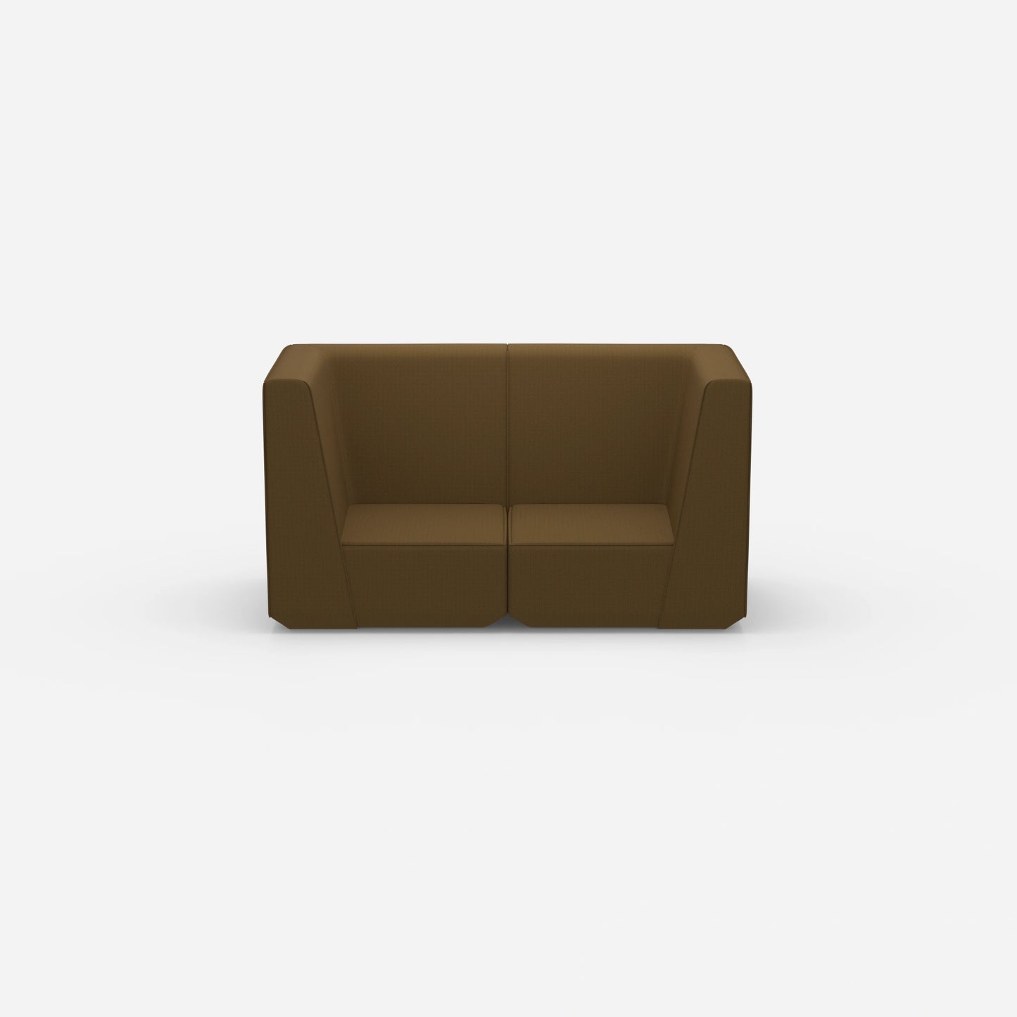 Sofa Zweisitzer braun 160 cm breit von vorne