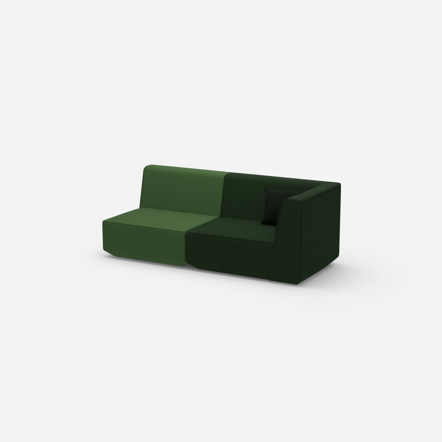 Sofa Zweisitzer grün 180 cm breit von der Seite