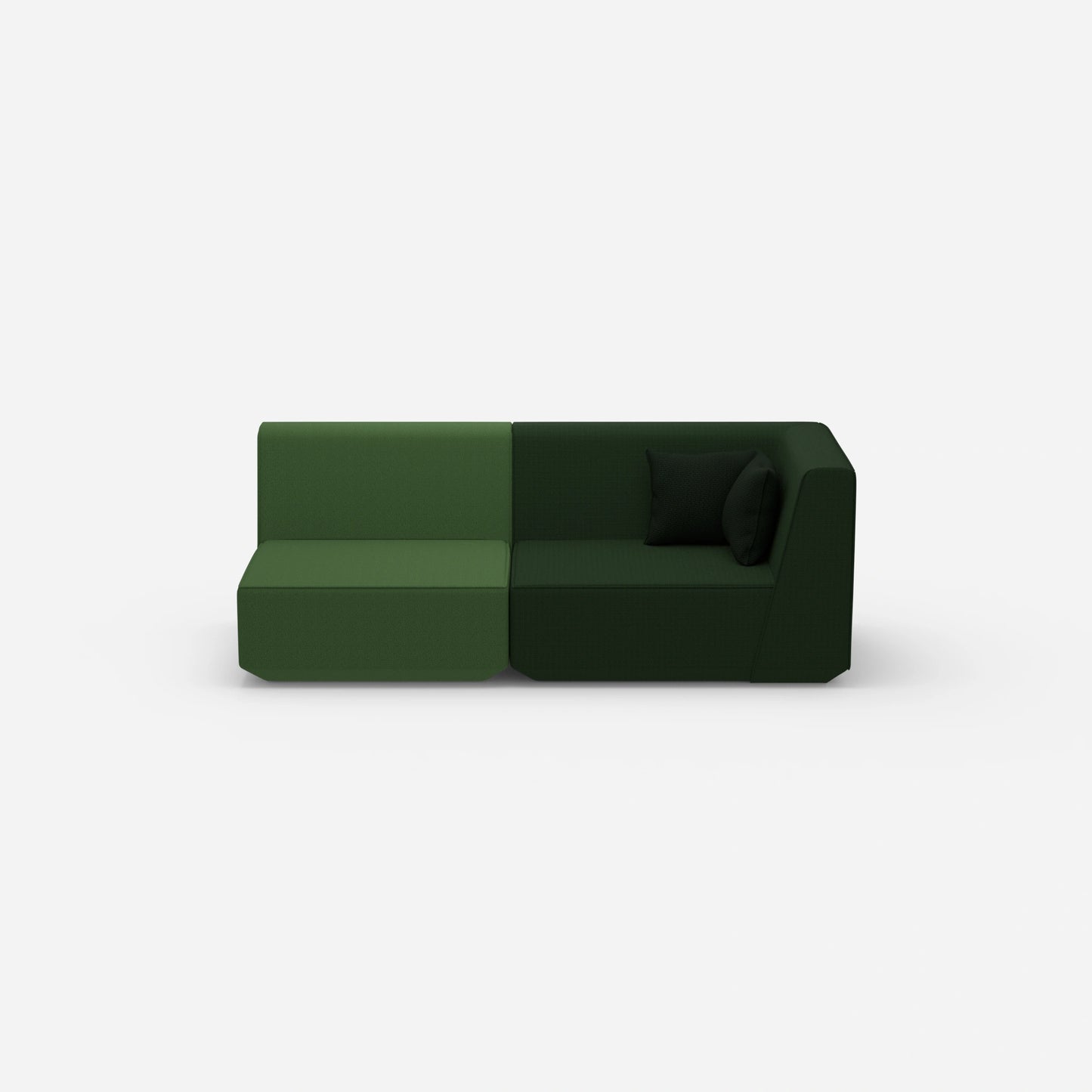 Sofa Zweisitzer grün 180 cm breit von vorne