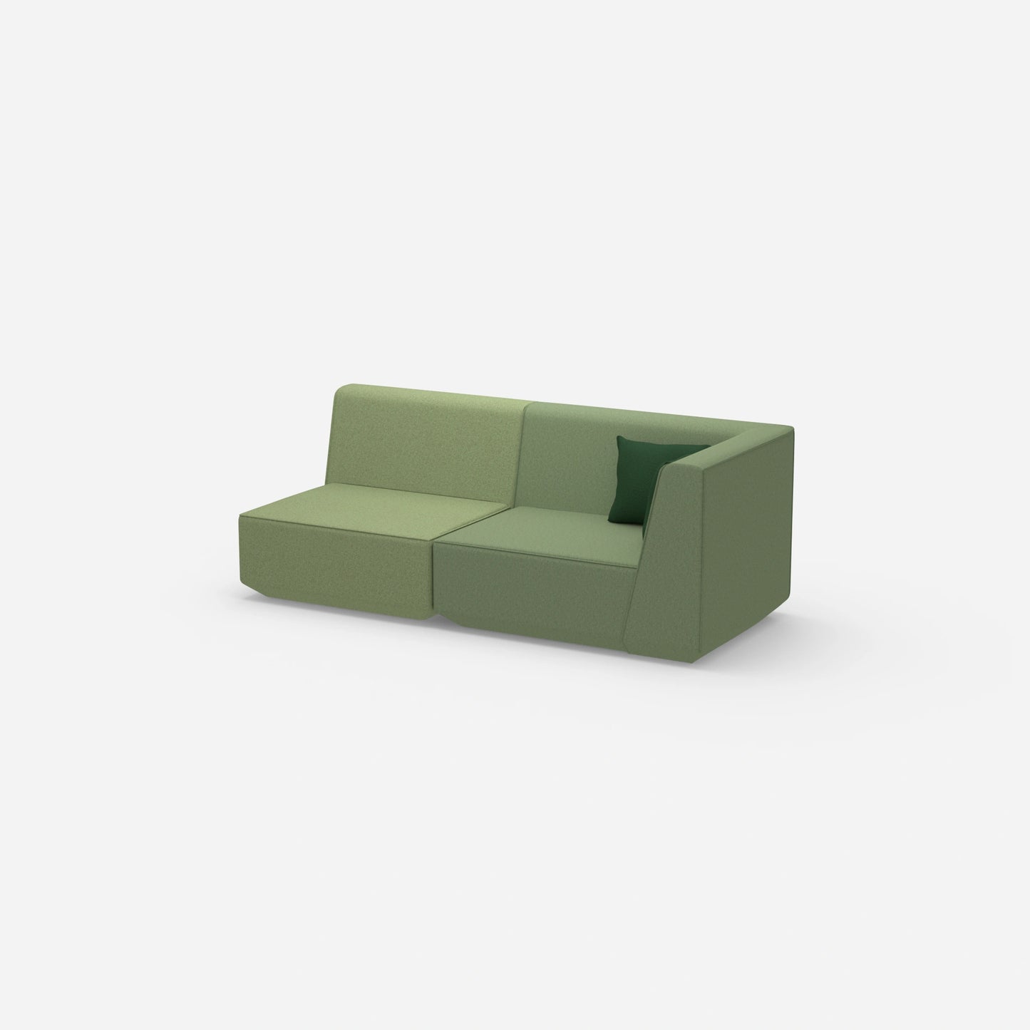 Sofa Zweisitzer grün 180 cm breit von der Seite