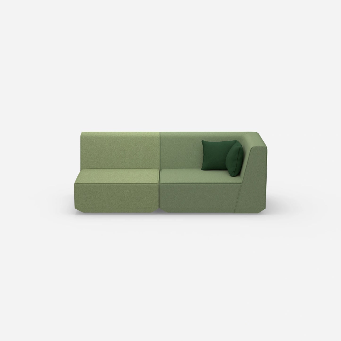 Sofa Zweisitzer grün 180 cm breit von vorne