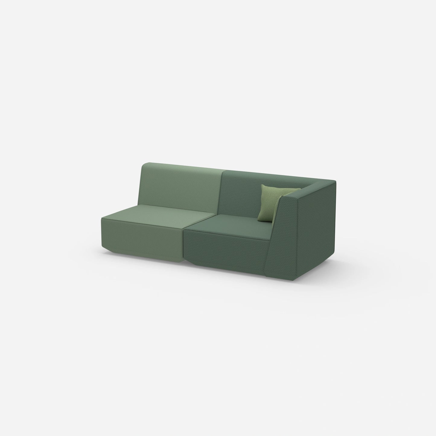 Sofa Zweisitzer grün 180 cm breit von der Seite