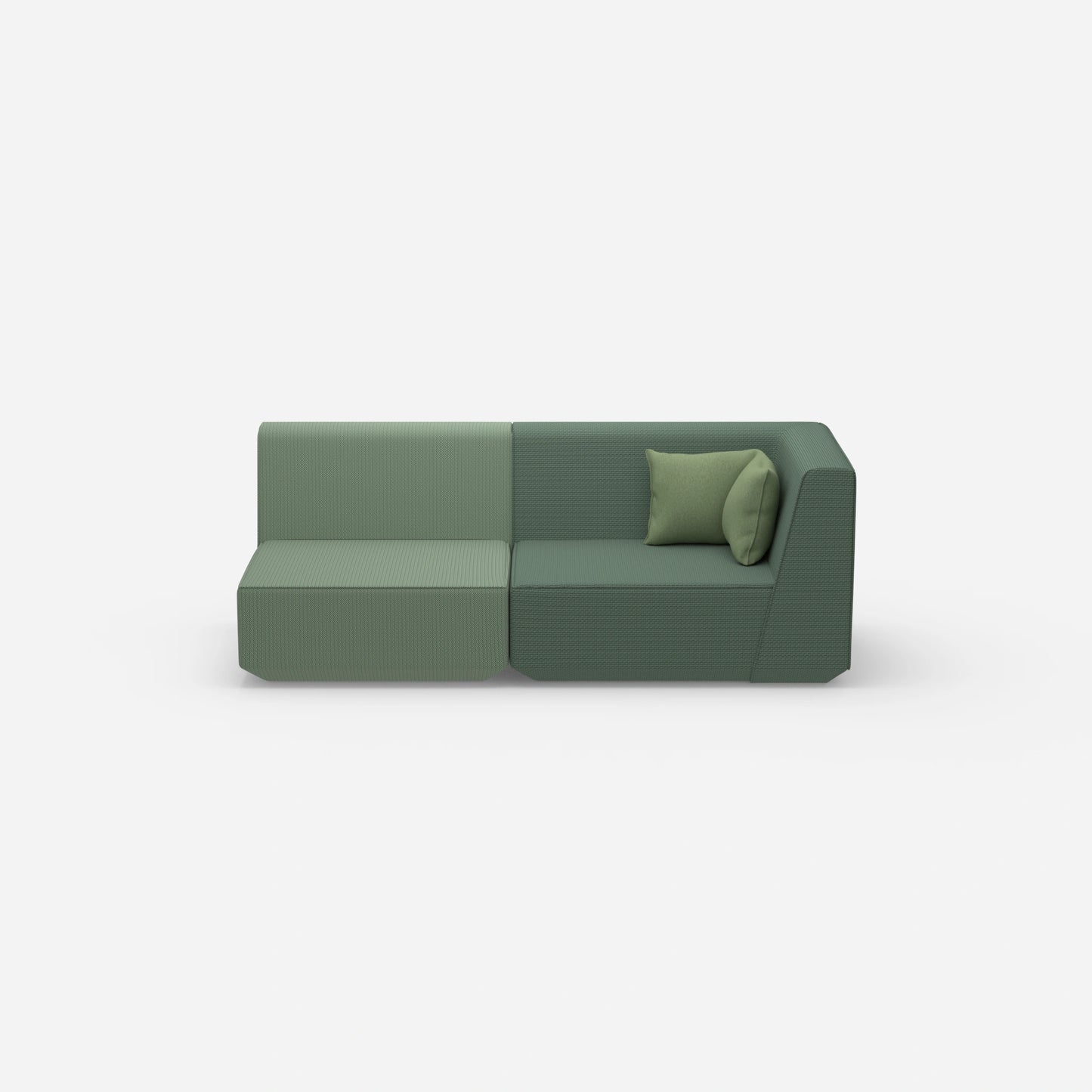 Sofa Zweisitzer grün 180 cm breit von vorne
