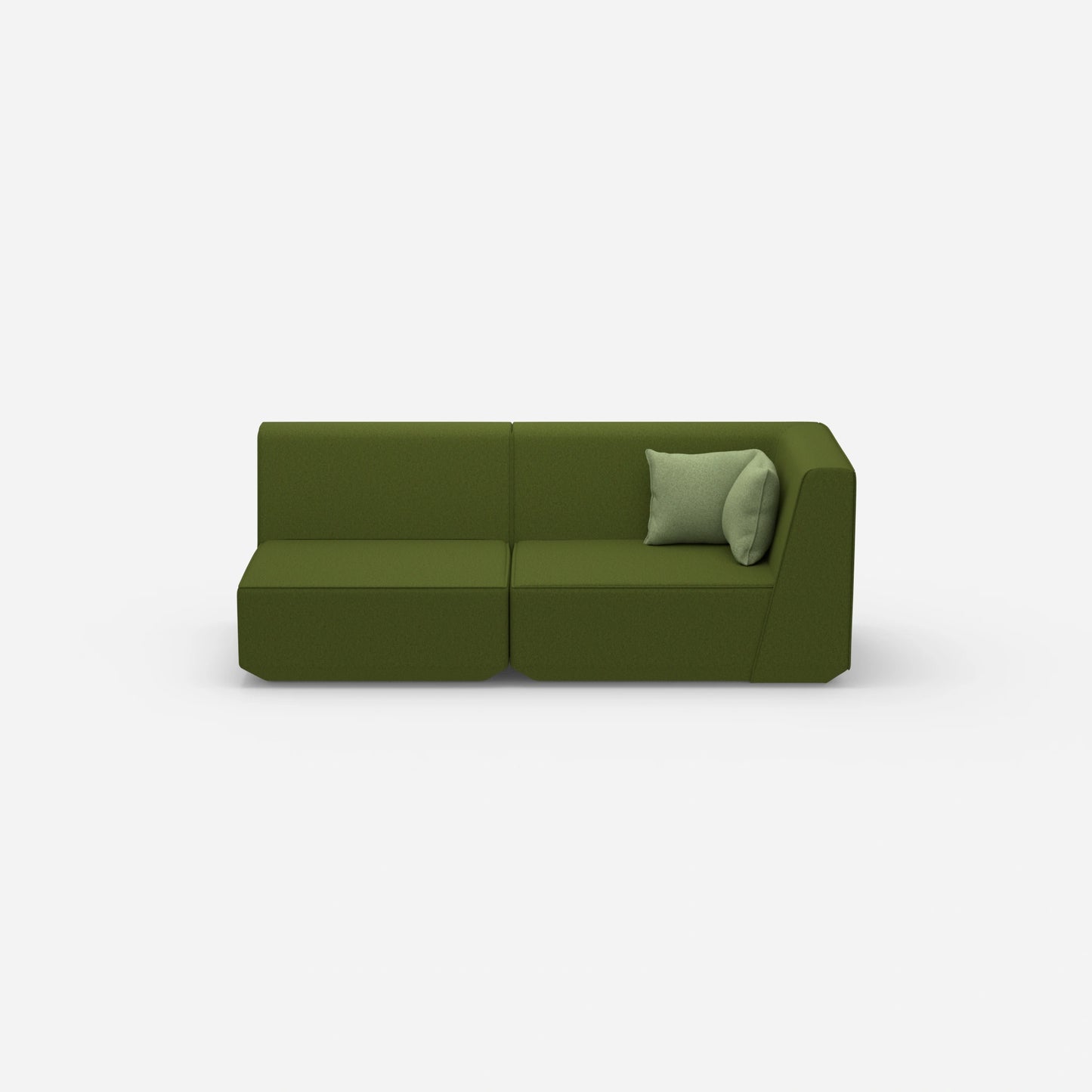 Sofa Zweisitzer grün 180 cm breit von vorne