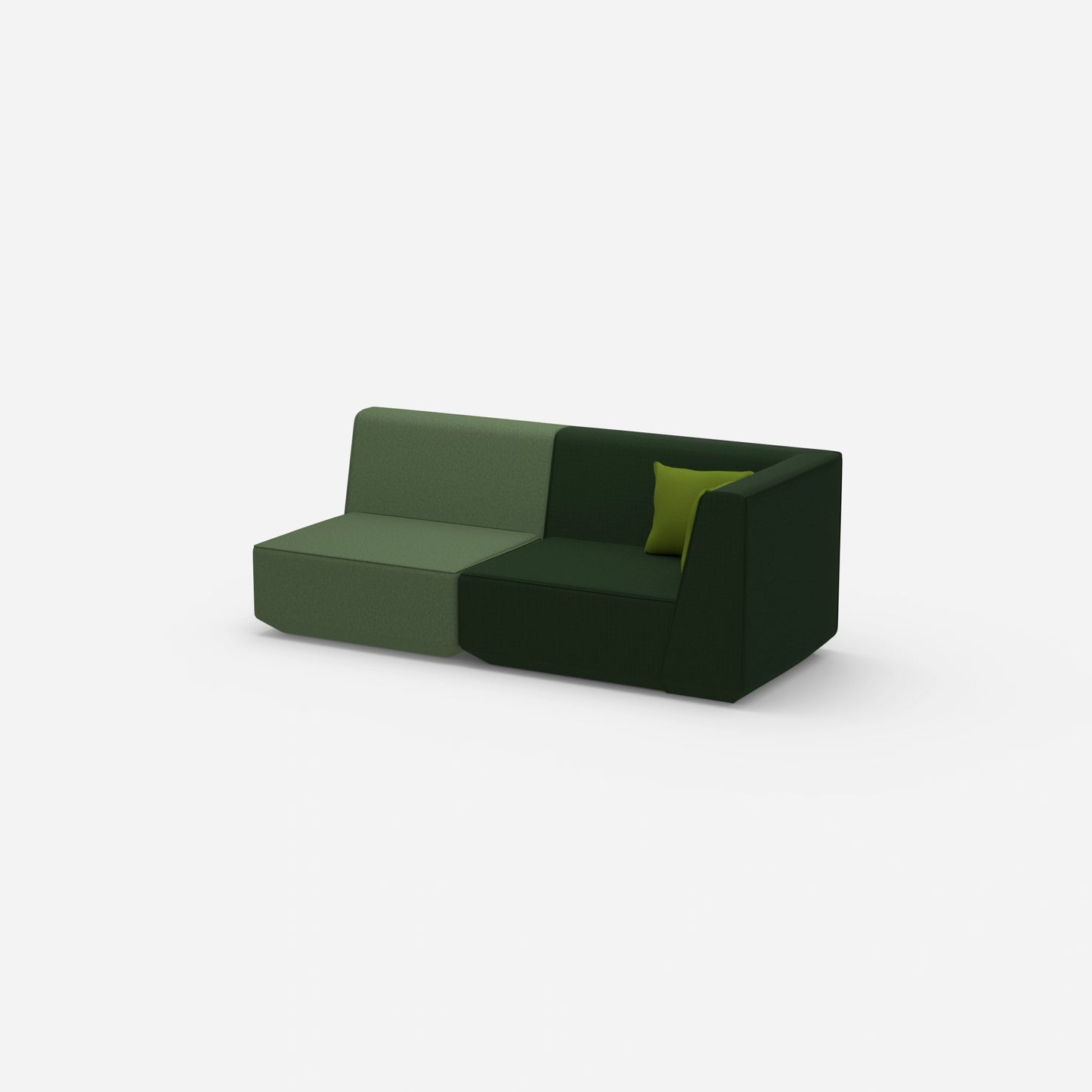 Sofa Zweisitzer grün 180 cm breit von der Seite