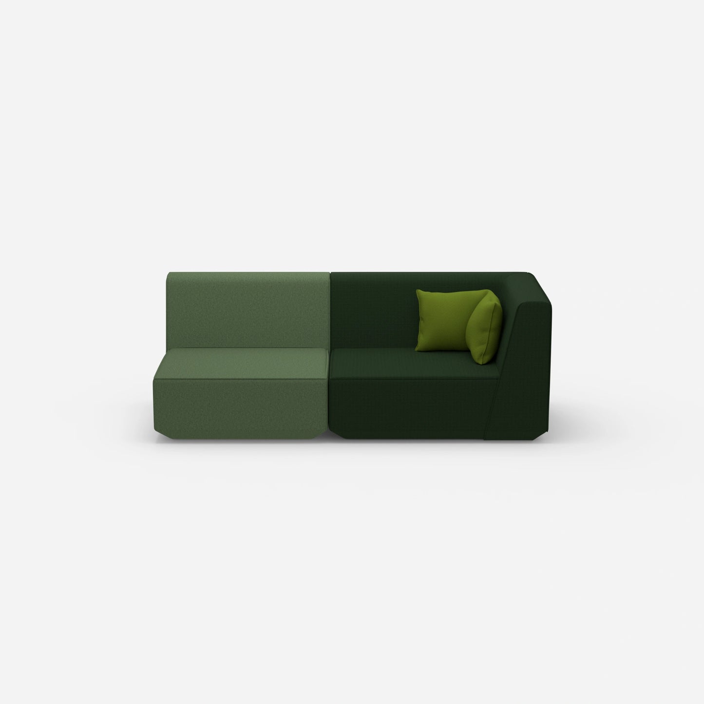 Sofa Zweisitzer grün 180 cm breit von vorne