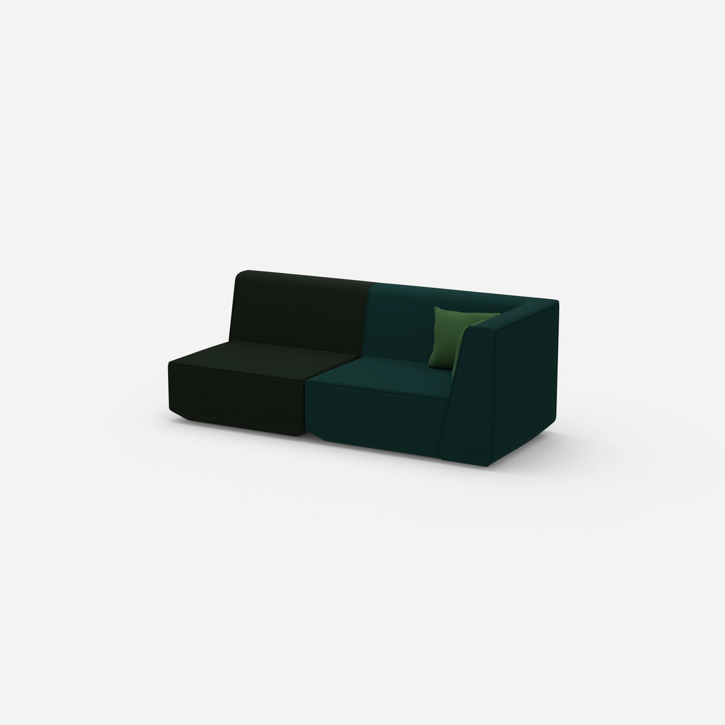 Sofa Zweisitzer grün 180 cm breit von der Seite