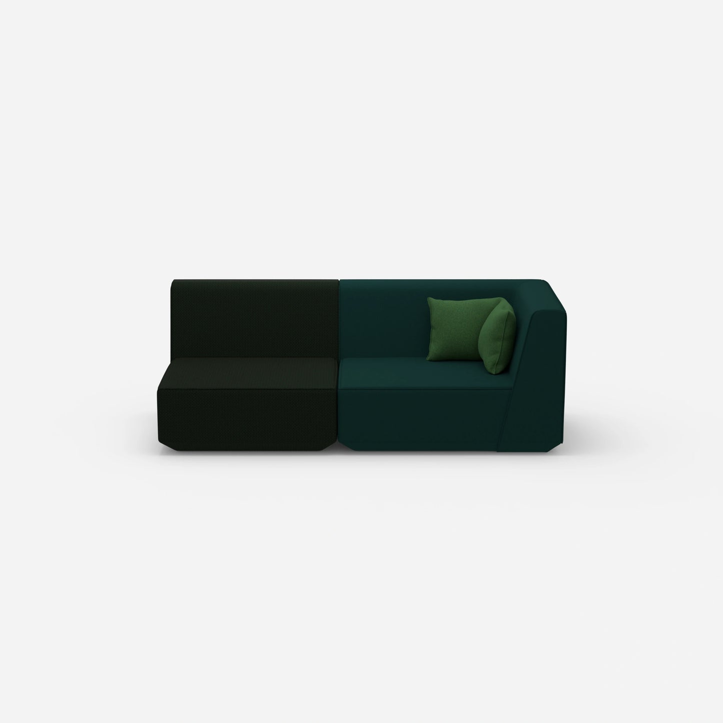 Sofa Zweisitzer grün 180 cm breit von vorne
