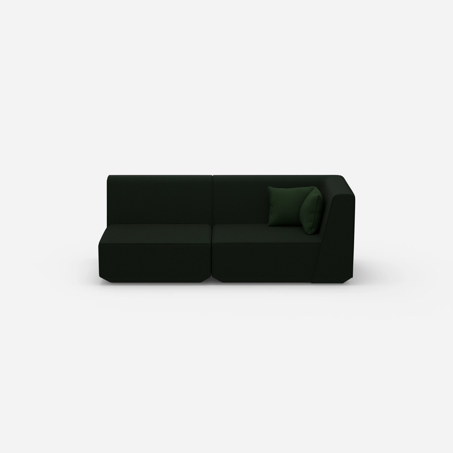 Sofa Zweisitzer grün 180 cm breit von vorne