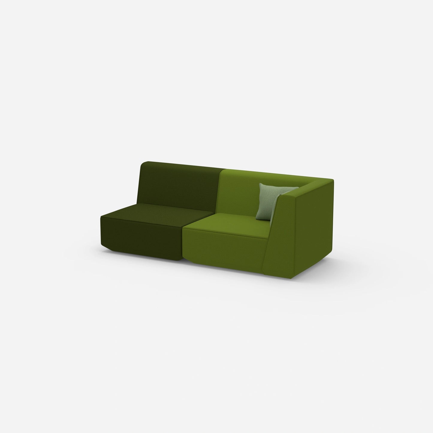 Sofa Zweisitzer grün 180 cm breit von der Seite
