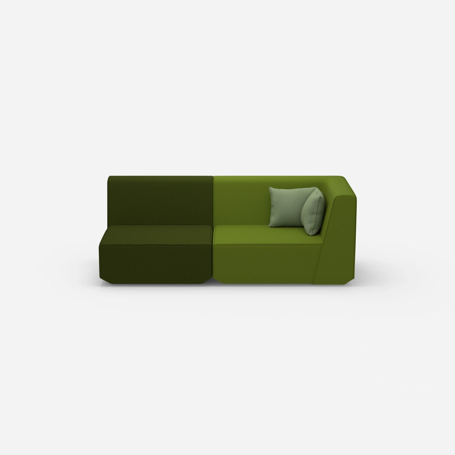 Sofa Zweisitzer grün 180 cm breit von vorne