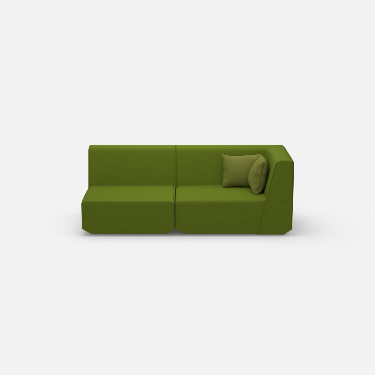 Sofa Zweisitzer grün 180 cm breit von vorne