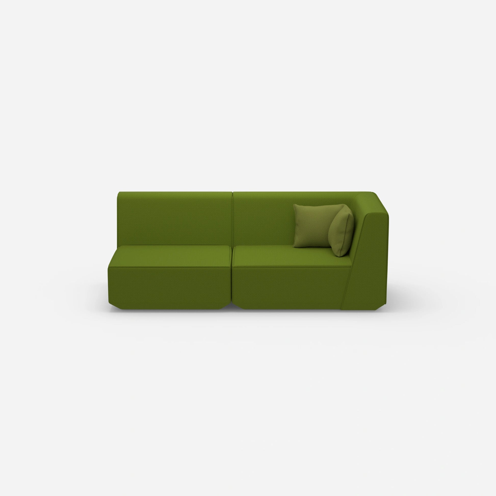 Sofa Zweisitzer grün 180 cm breit von vorne