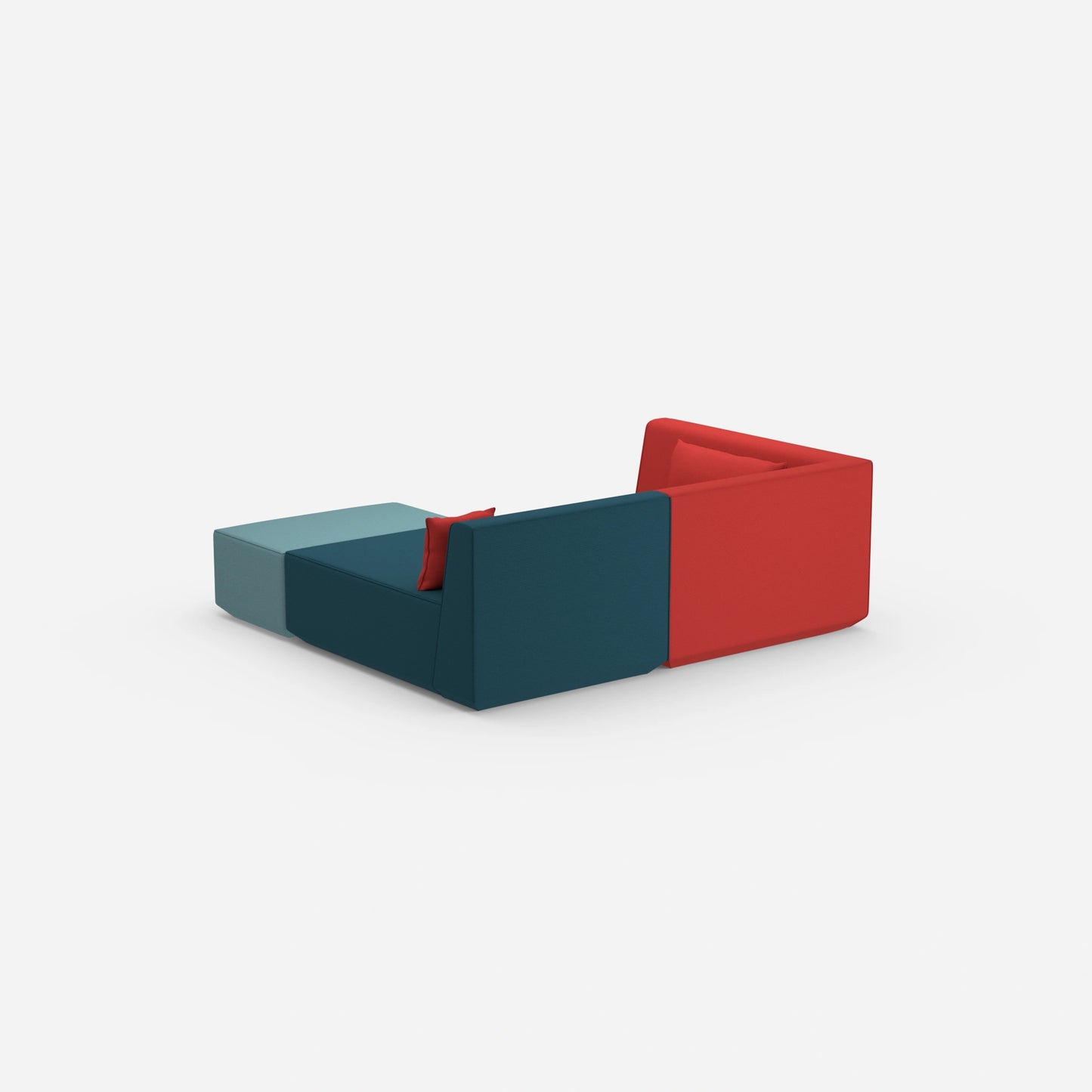 Tiefes modulares Ecksofa von hinten