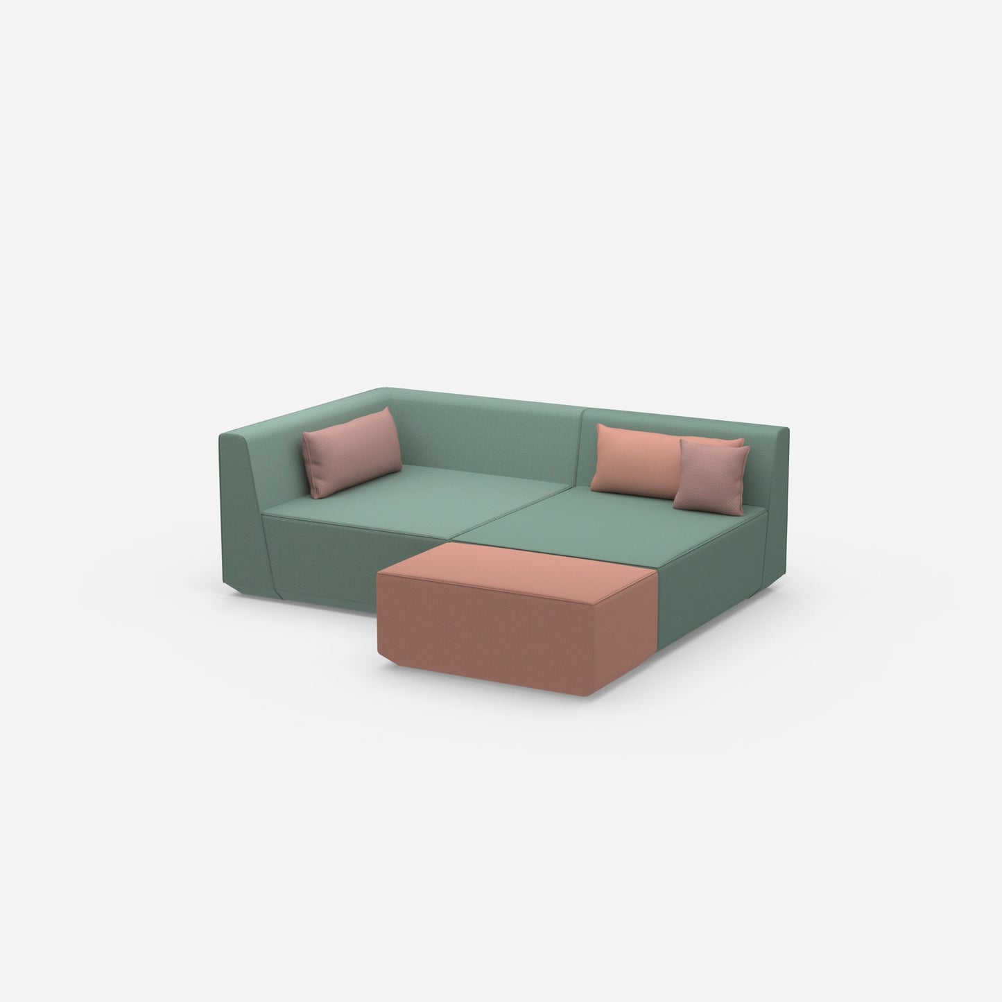 Tiefes modulares Ecksofa von der Seite
