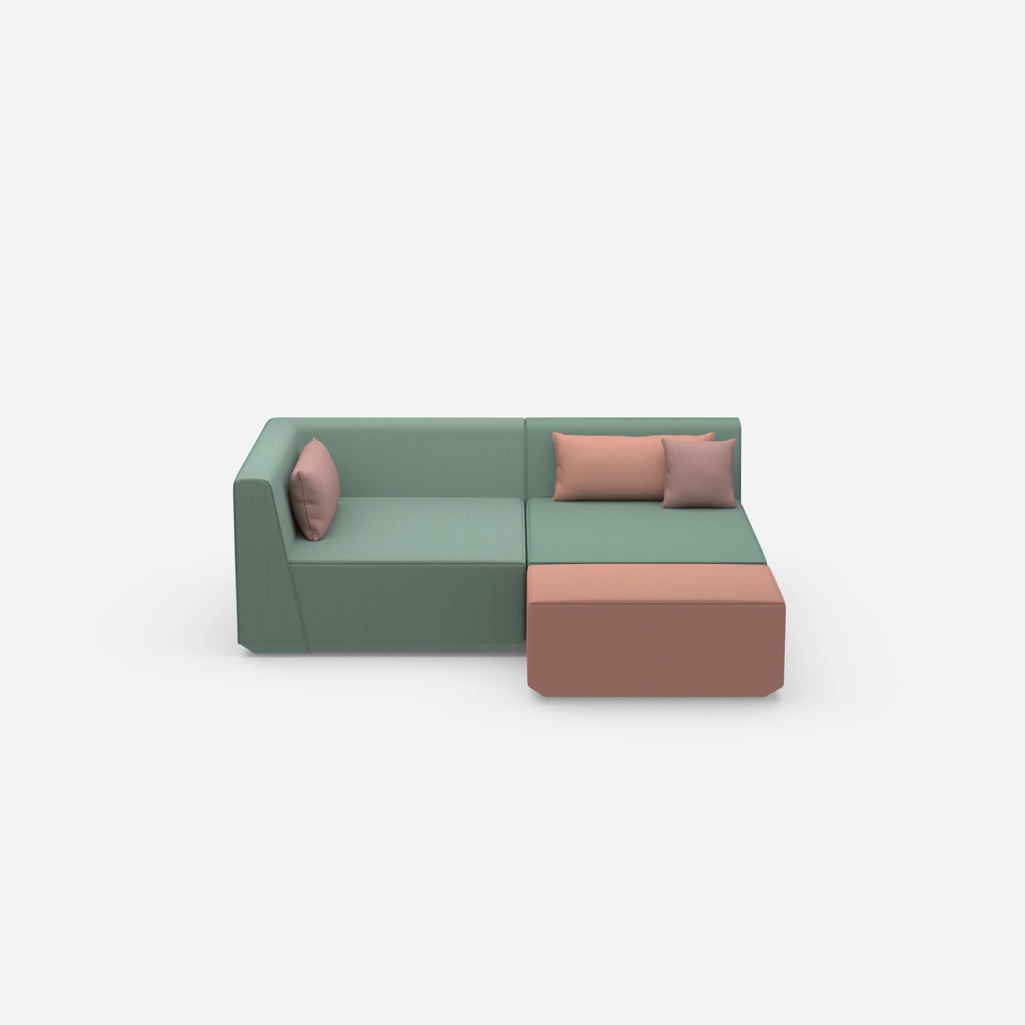 Tiefes modulares Ecksofa von vorne
