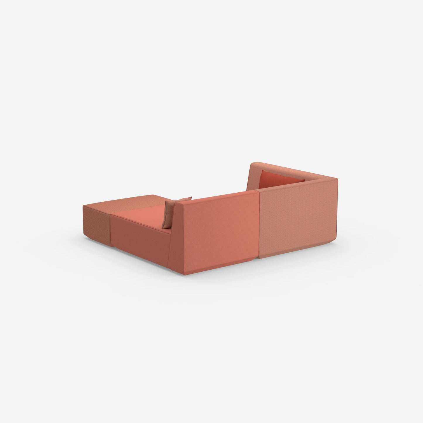 Tiefes modulares Ecksofa von hinten