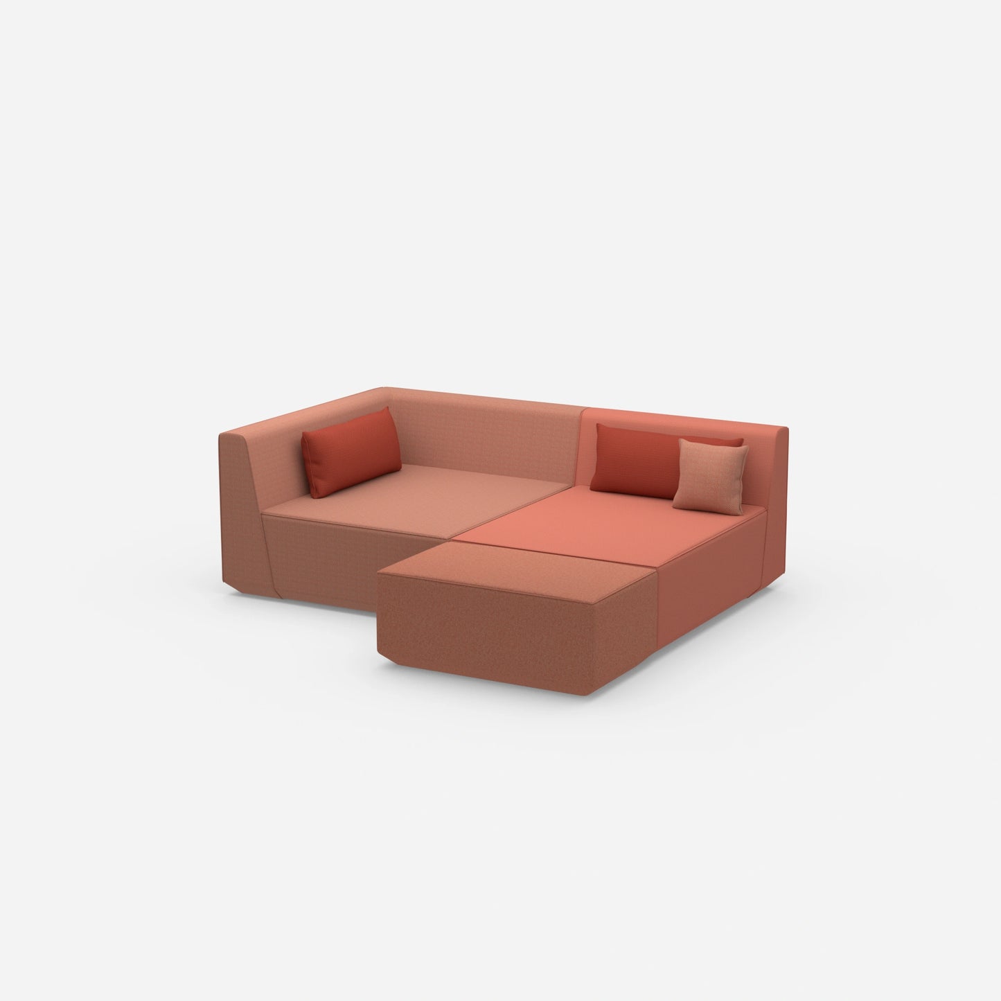 Tiefes modulares Ecksofa von der Seite