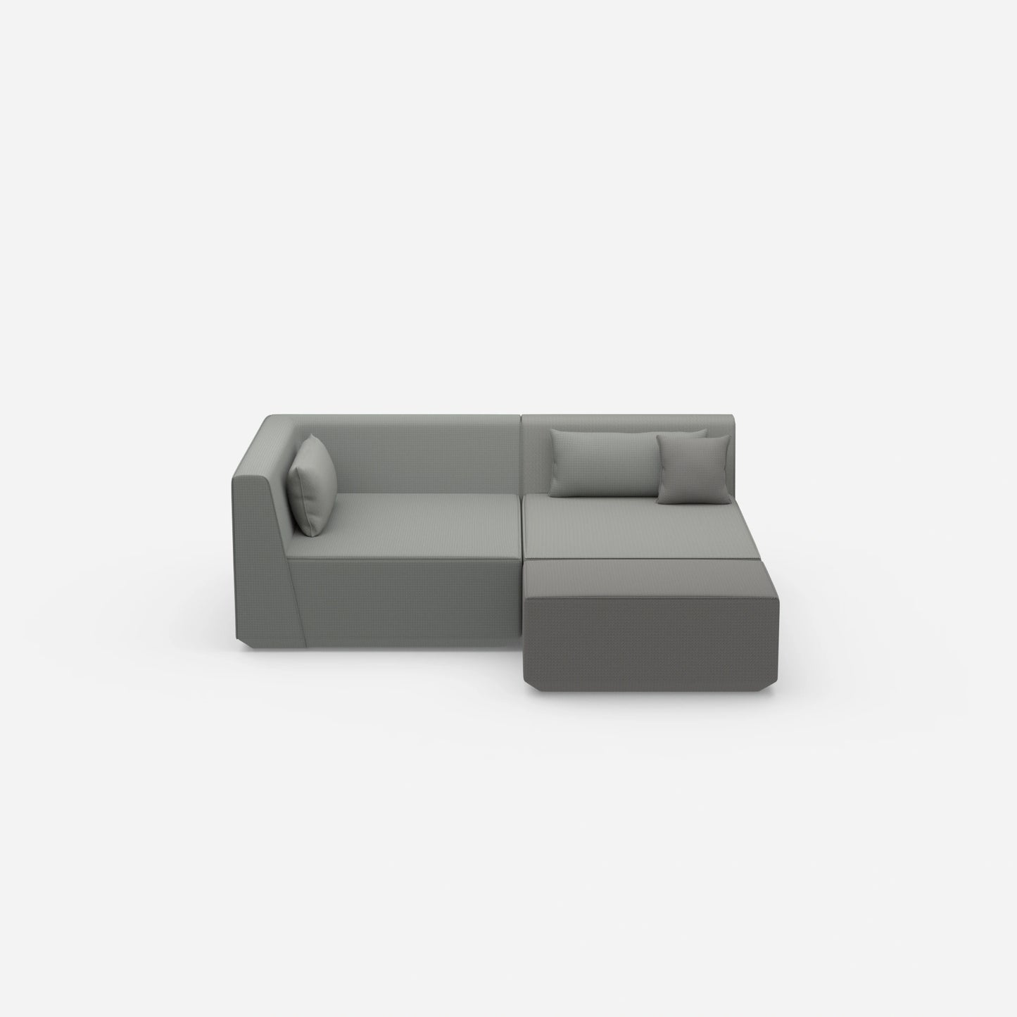Tiefes modulares Ecksofa von vorne