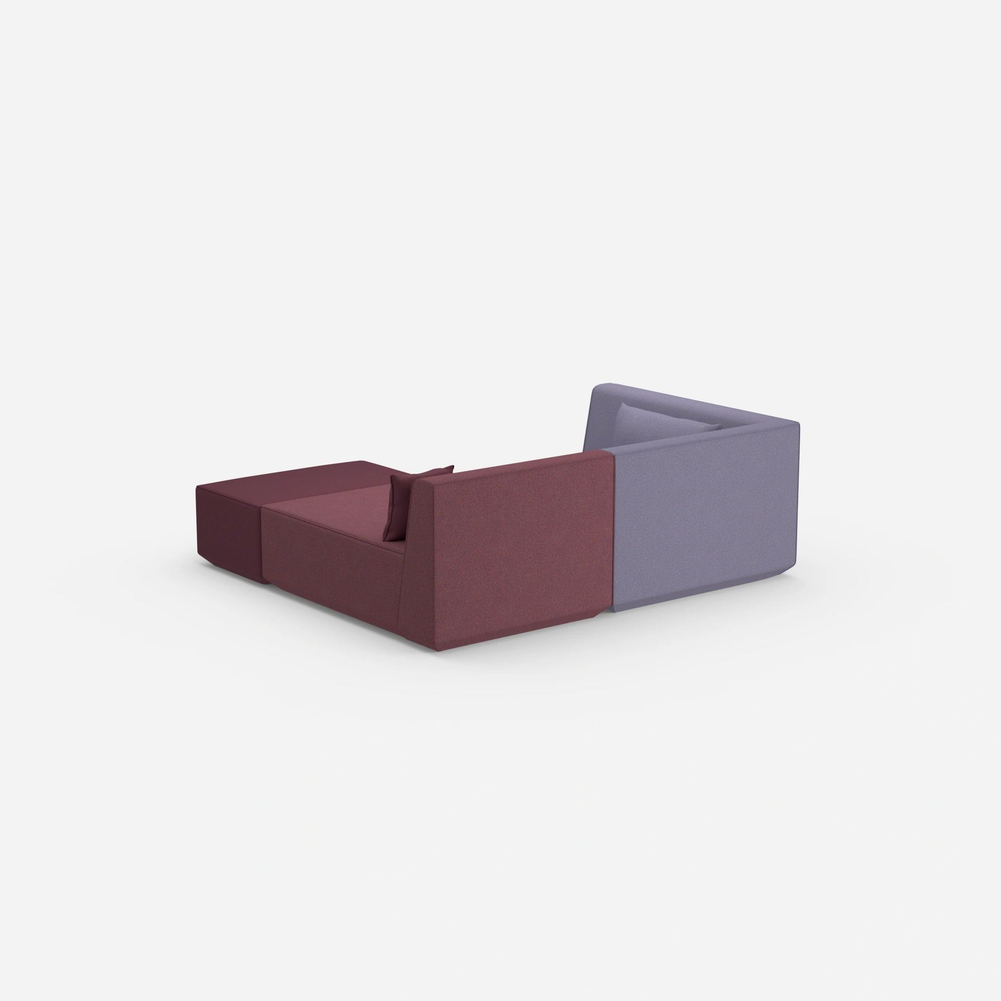 Tiefes modulares Ecksofa von hinten