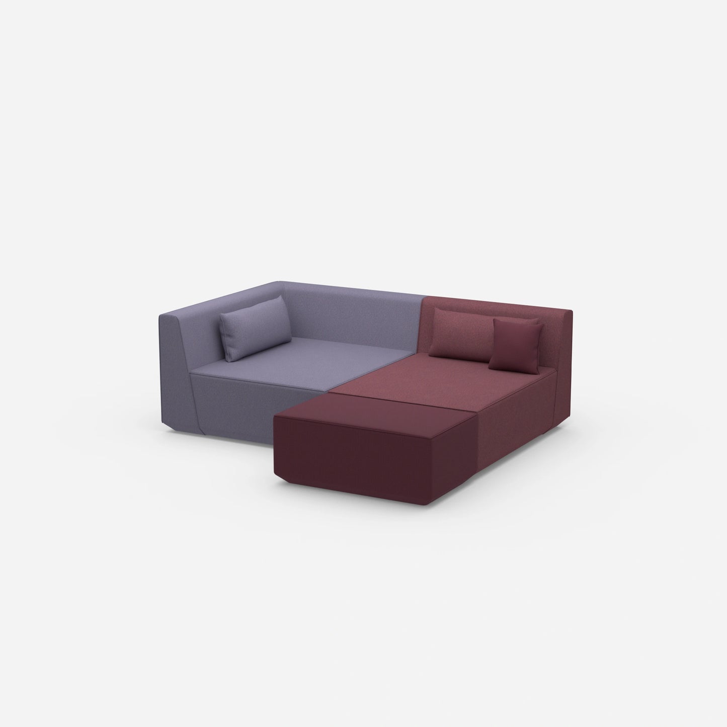 Tiefes modulares Ecksofa von der Seite