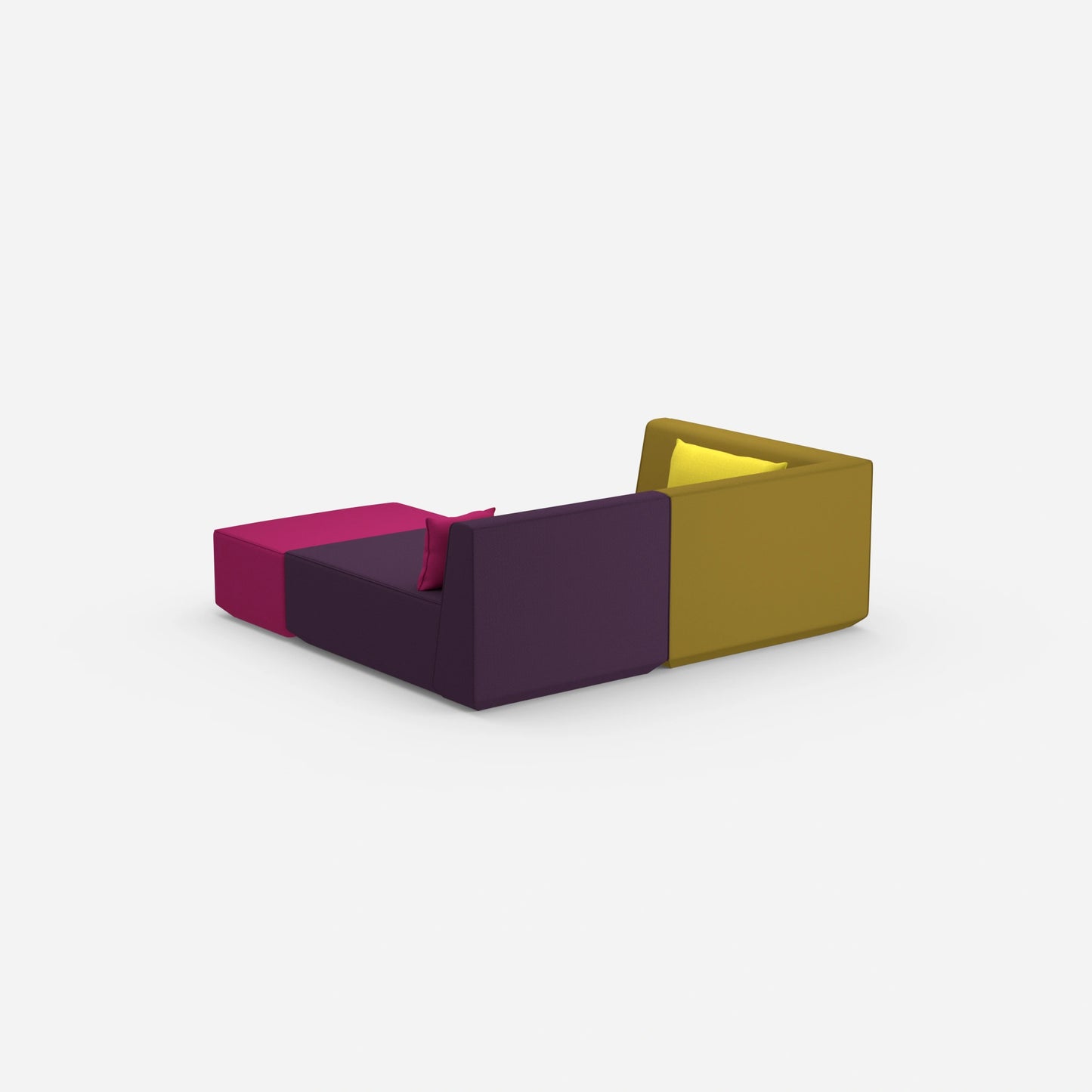 Tiefes modulares Ecksofa von hinten