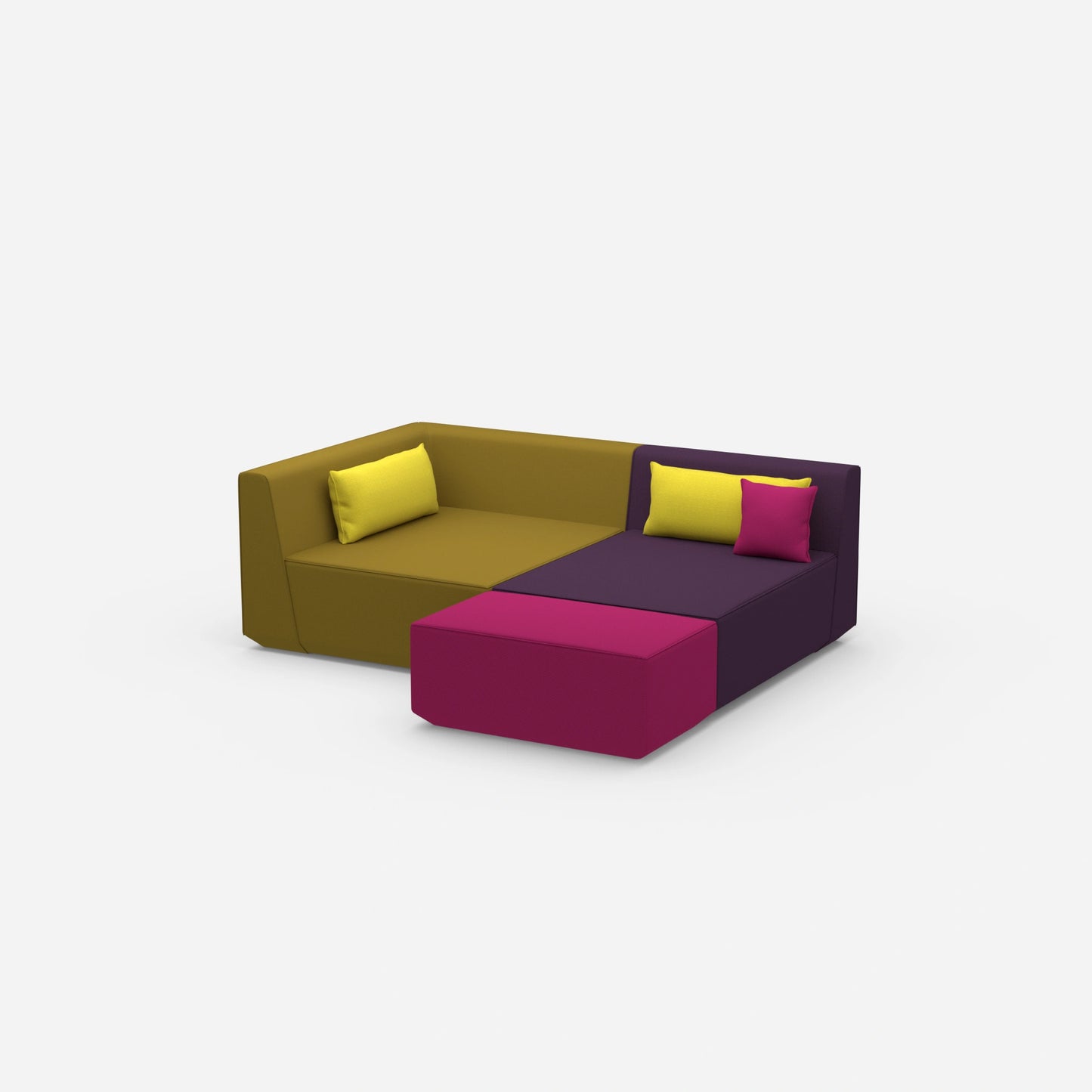 Tiefes modulares Ecksofa von der Seite