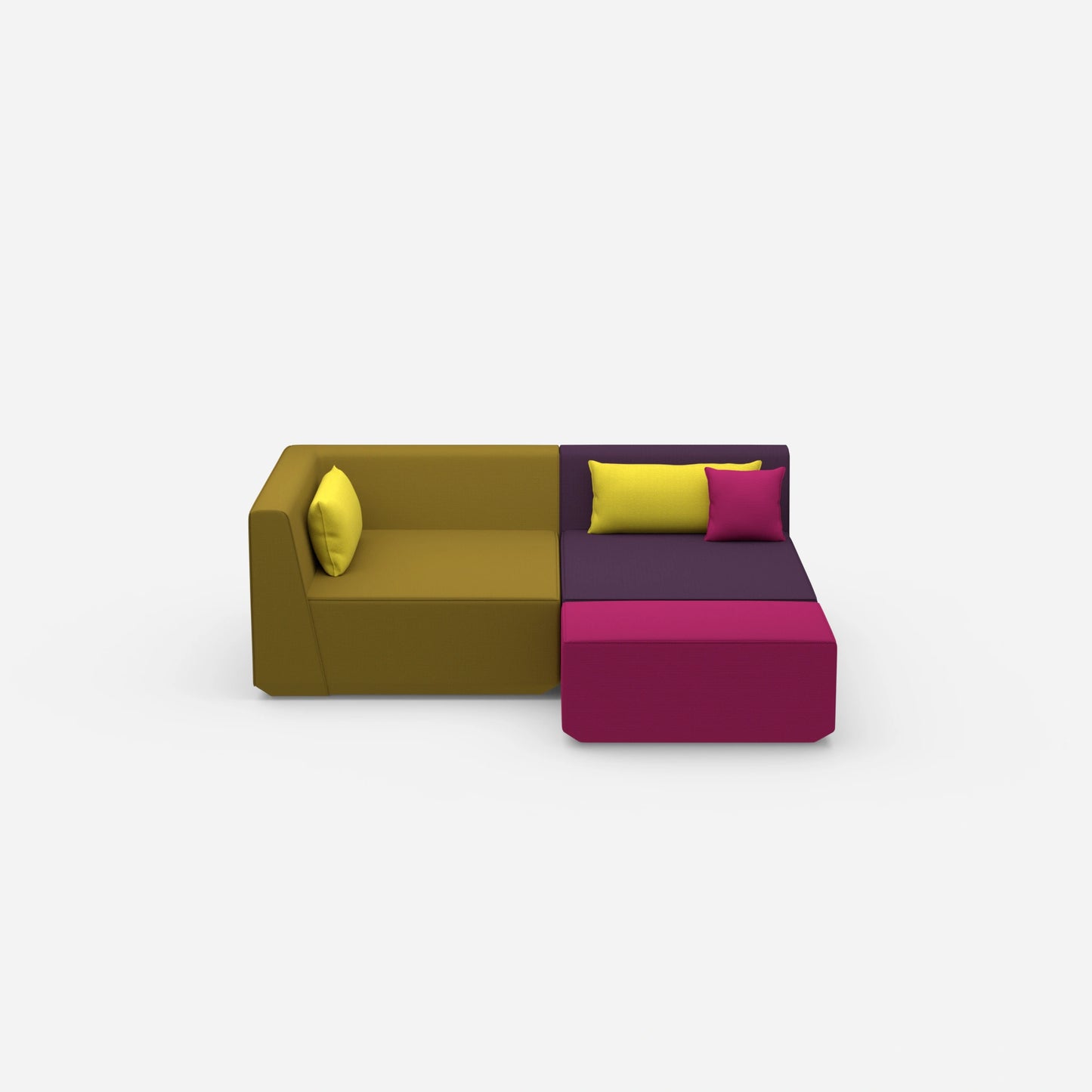 Tiefes modulares Ecksofa von vorne