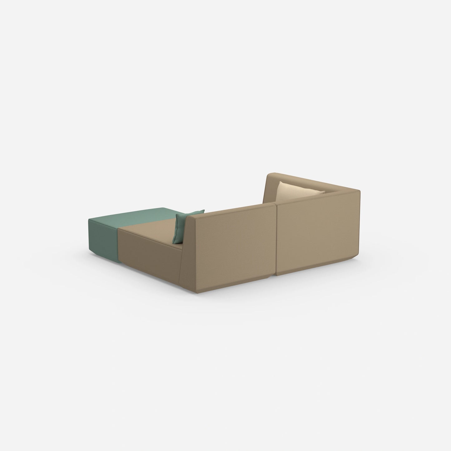 Tiefes modulares Ecksofa von hinten