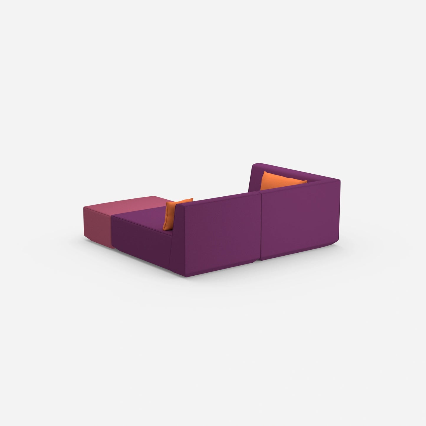 Tiefes modulares Ecksofa von hinten