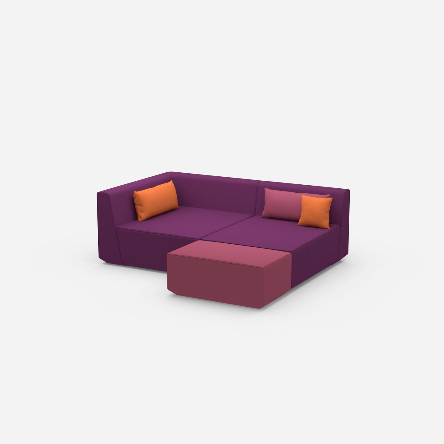 Tiefes modulares Ecksofa von der Seite