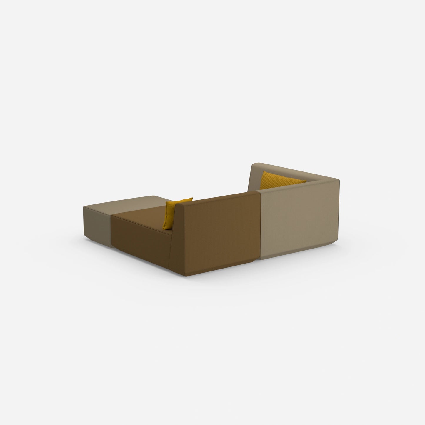 Tiefes modulares Ecksofa von hinten