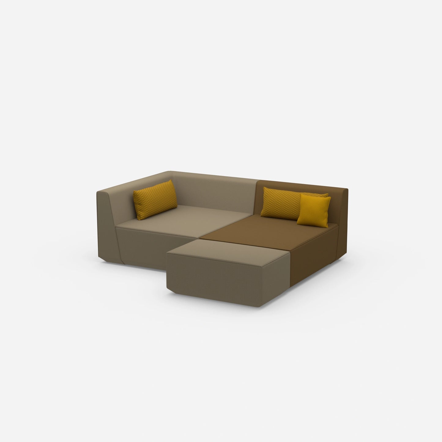 Tiefes modulares Ecksofa von der Seite