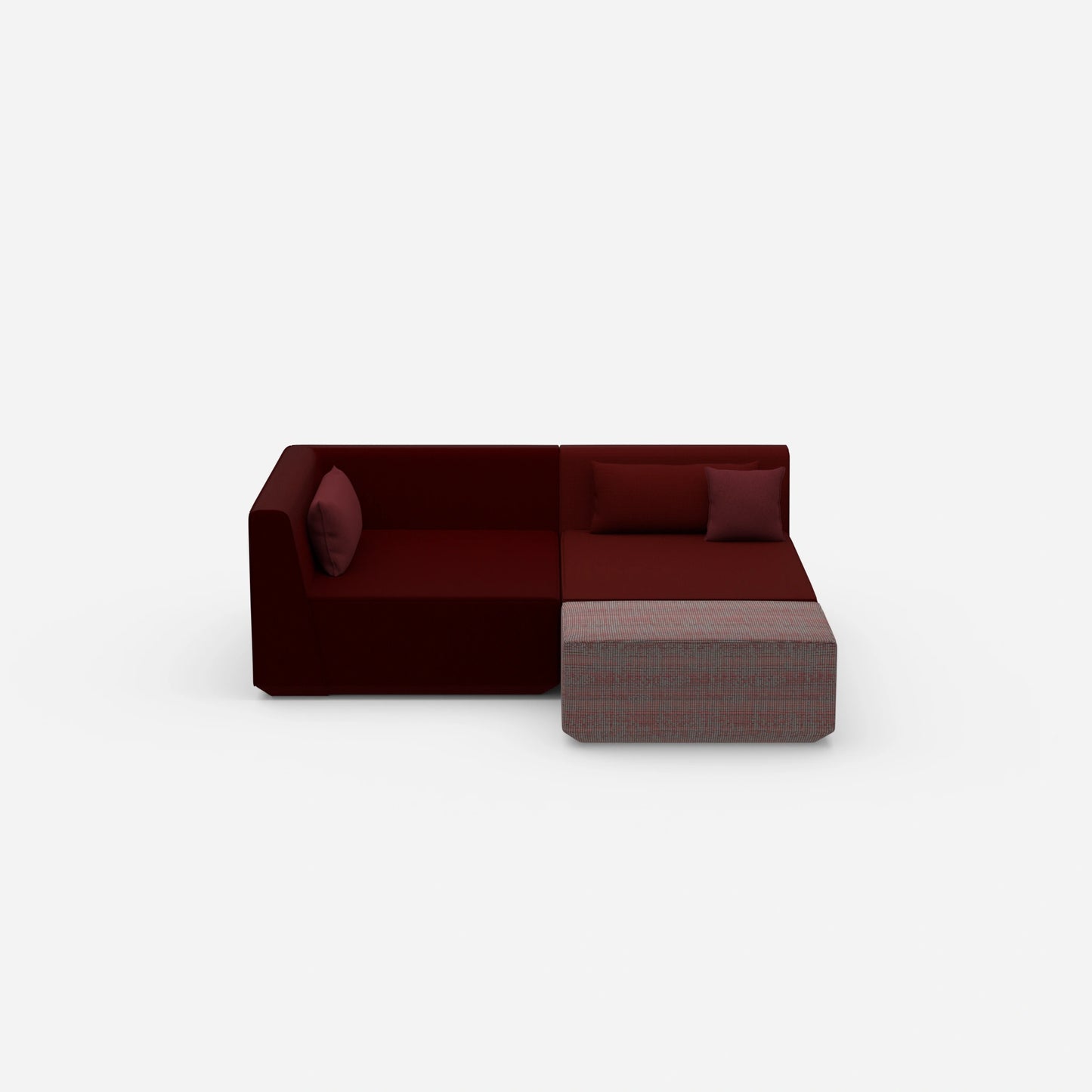 Tiefes modulares Ecksofa von vorne
