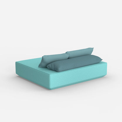 Türkises Pouf Modul von hinten