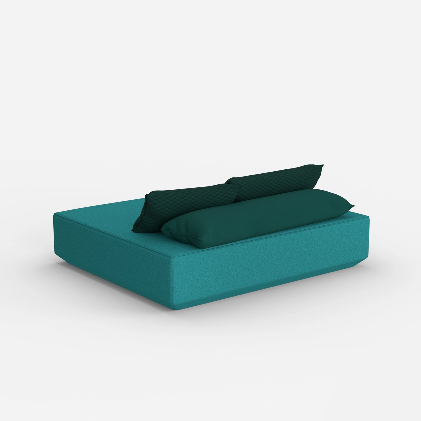 Türkises Pouf Modul von hinten