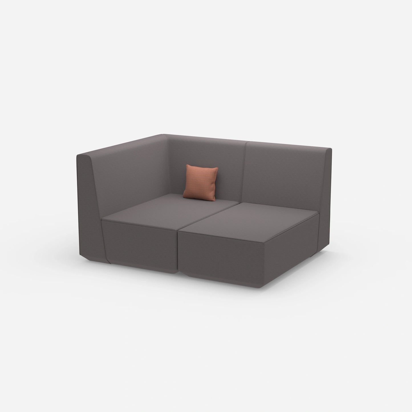 Zweisitzer Modulsofa mit Eckmodul von der Seite