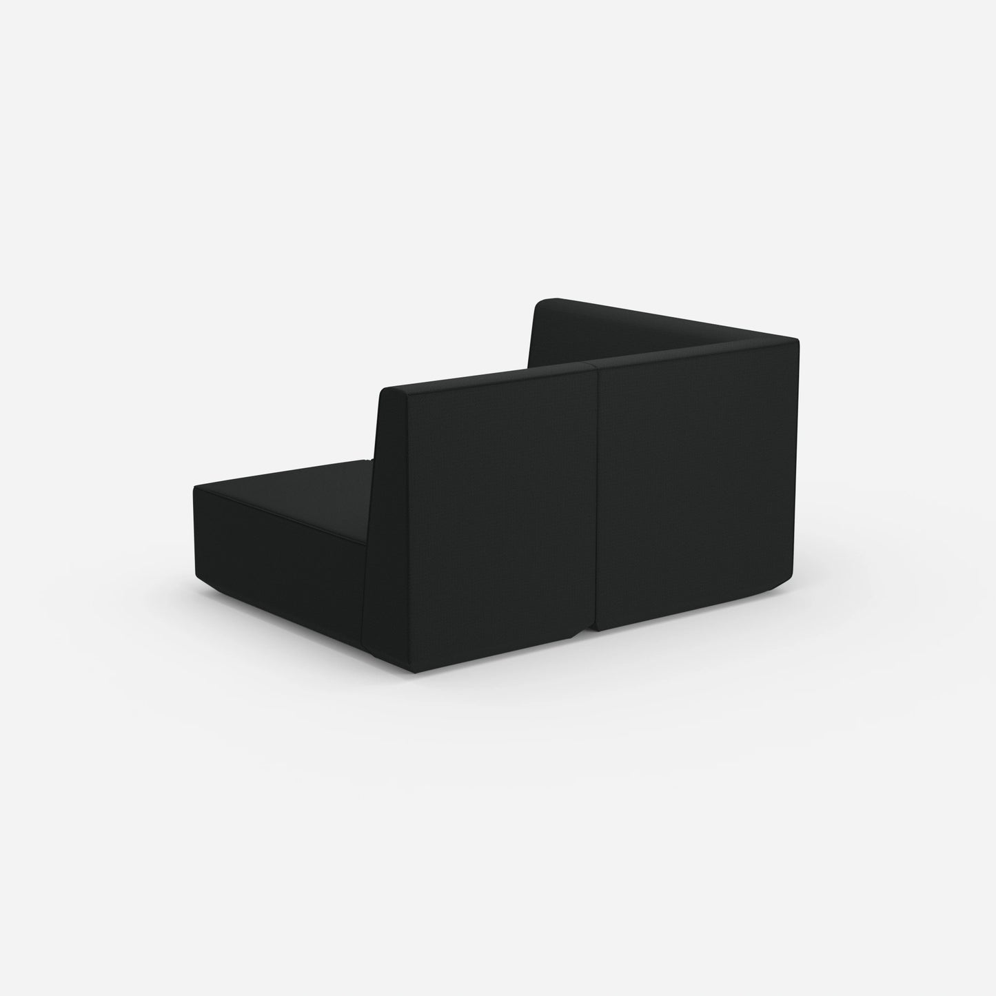 Zweisitzer Modulsofa mit Eckmodul von hinten