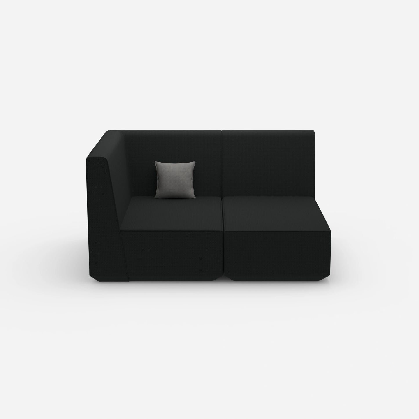 Zweisitzer Modulsofa mit Eckmodul von vorne