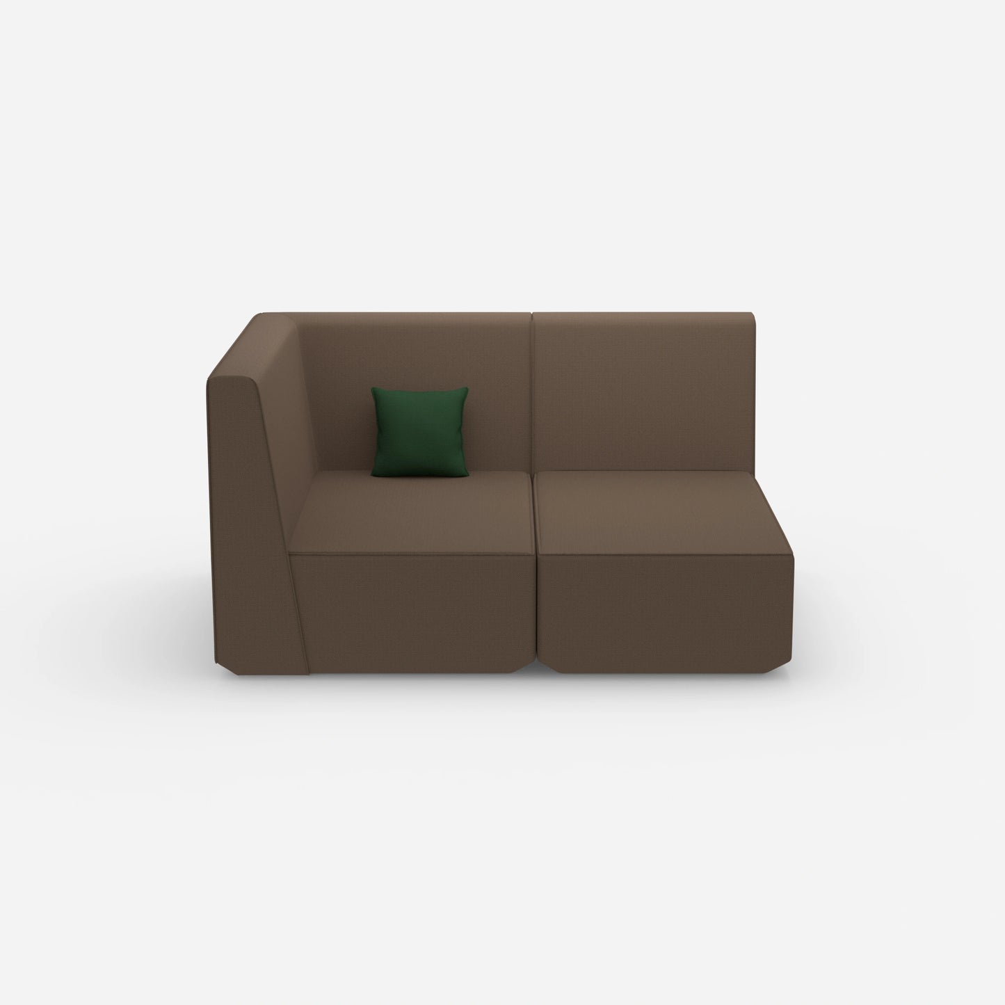 Zweisitzer Modulsofa mit Eckmodul von vorne