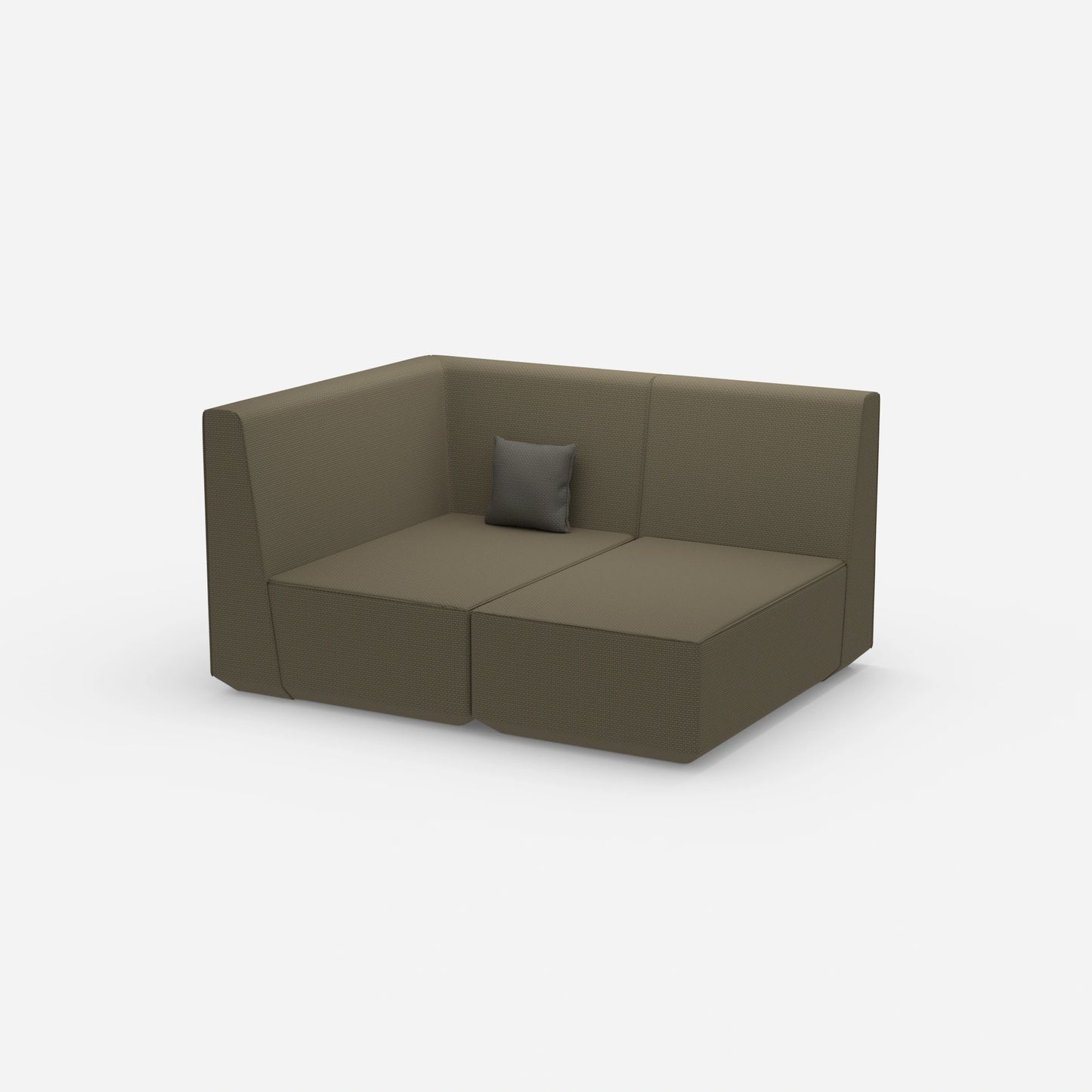 Zweisitzer Modulsofa mit Eckmodul von der Seite