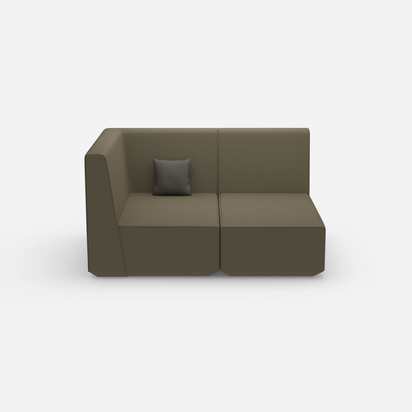 Zweisitzer Modulsofa mit Eckmodul von vorne
