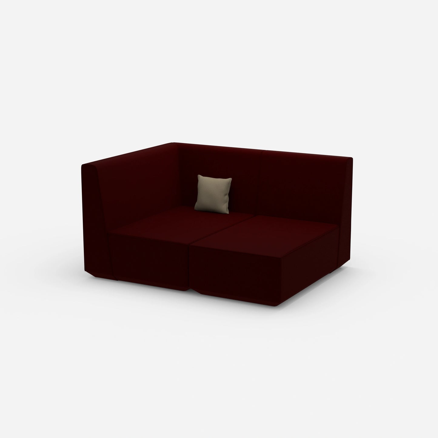 Zweisitzer Modulsofa mit Eckmodul von der Seite
