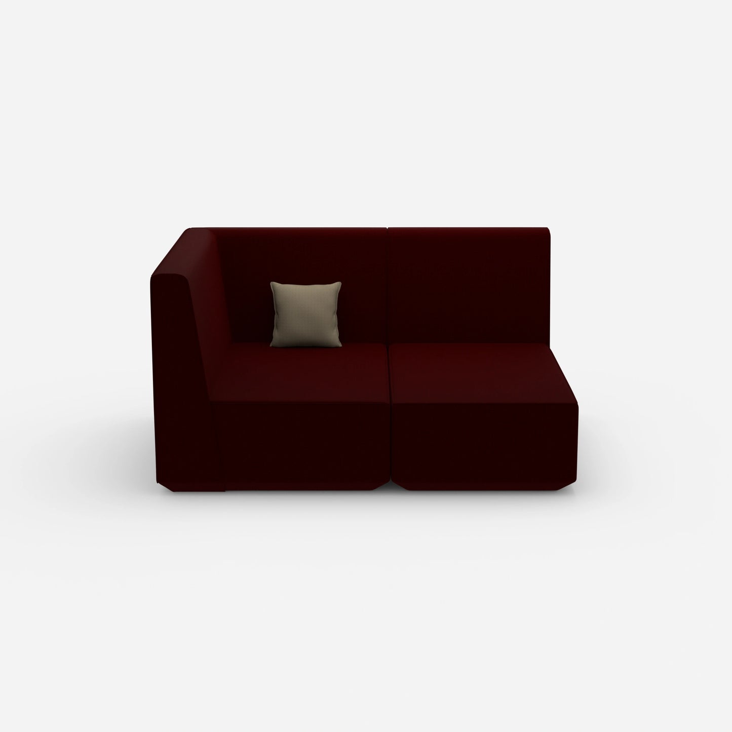 Zweisitzer Modulsofa mit Eckmodul von vorne