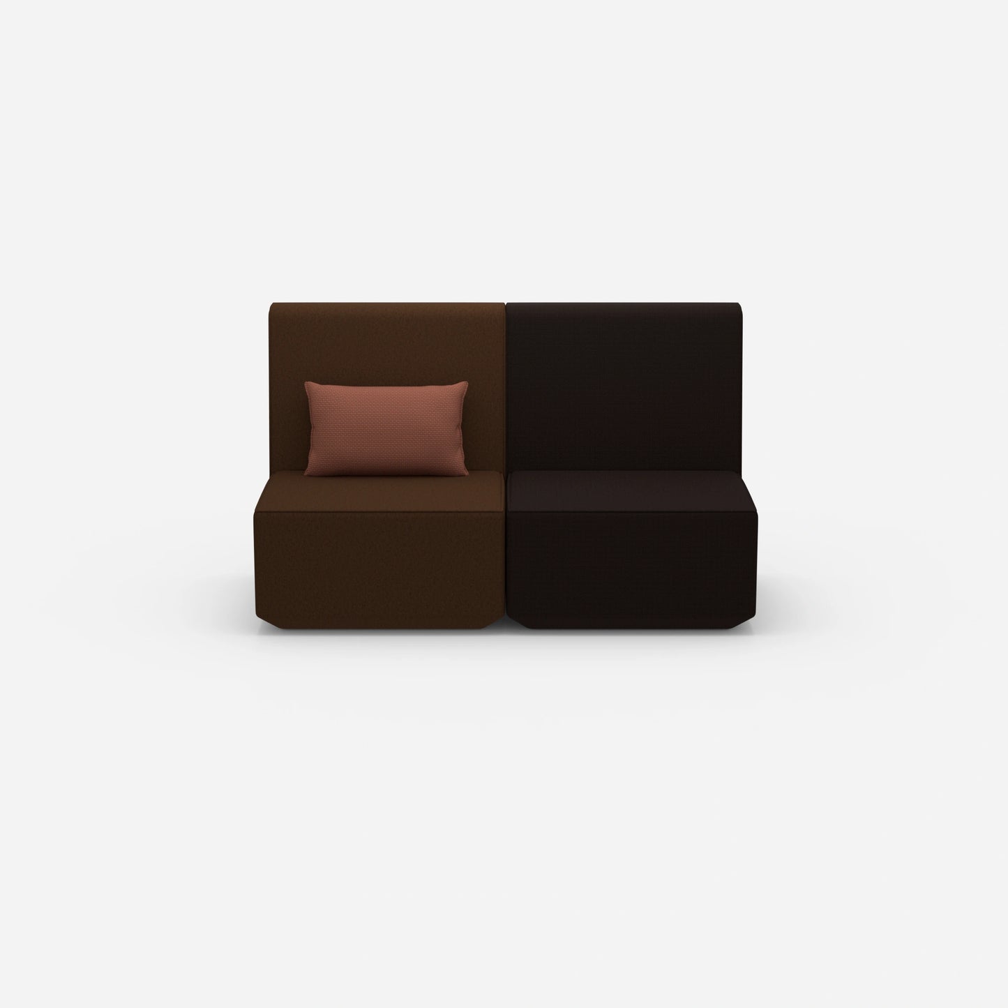 Zweisitzer Modulsofa ohne Armlehnen von vorne