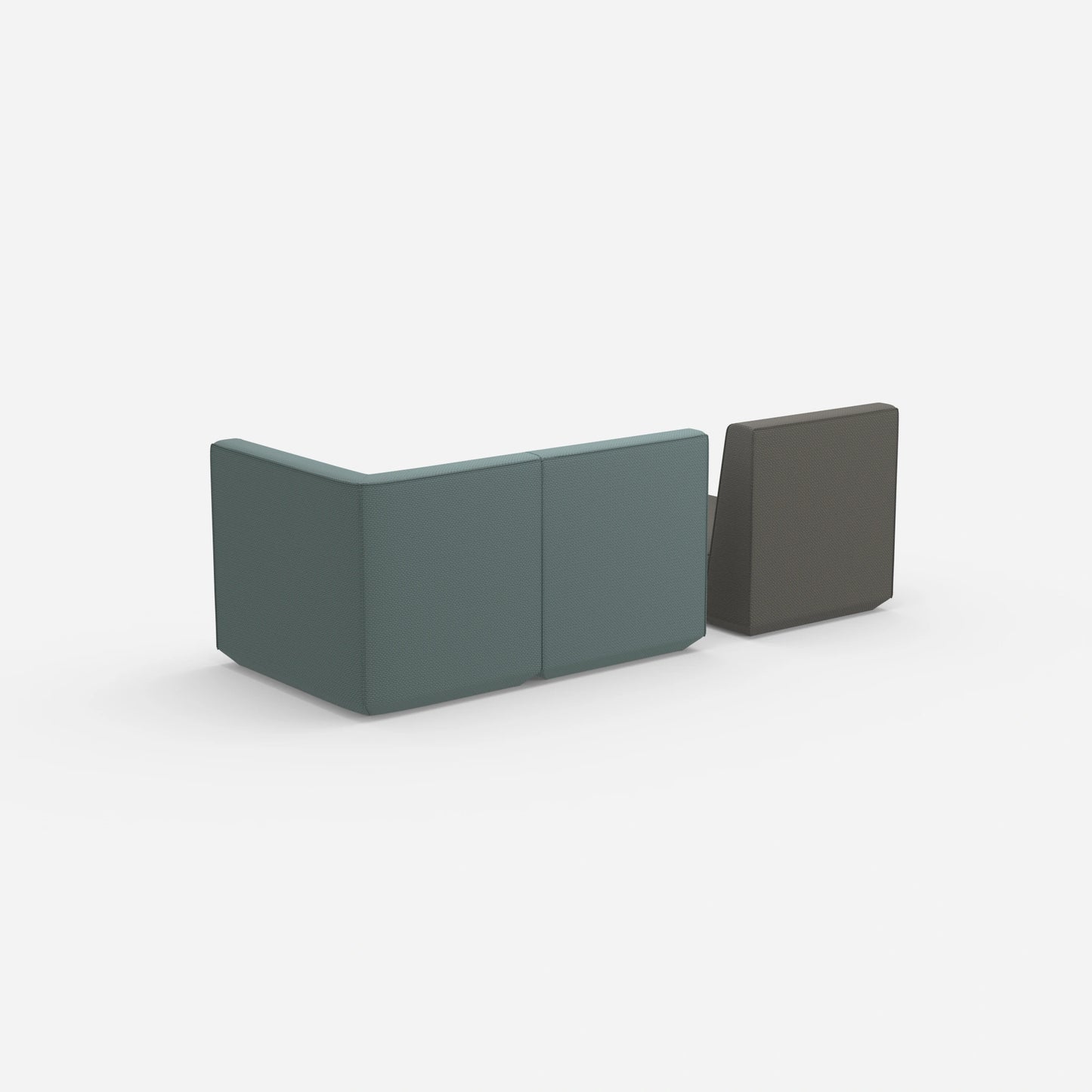 2-seater with ottoman with high backrest from behind