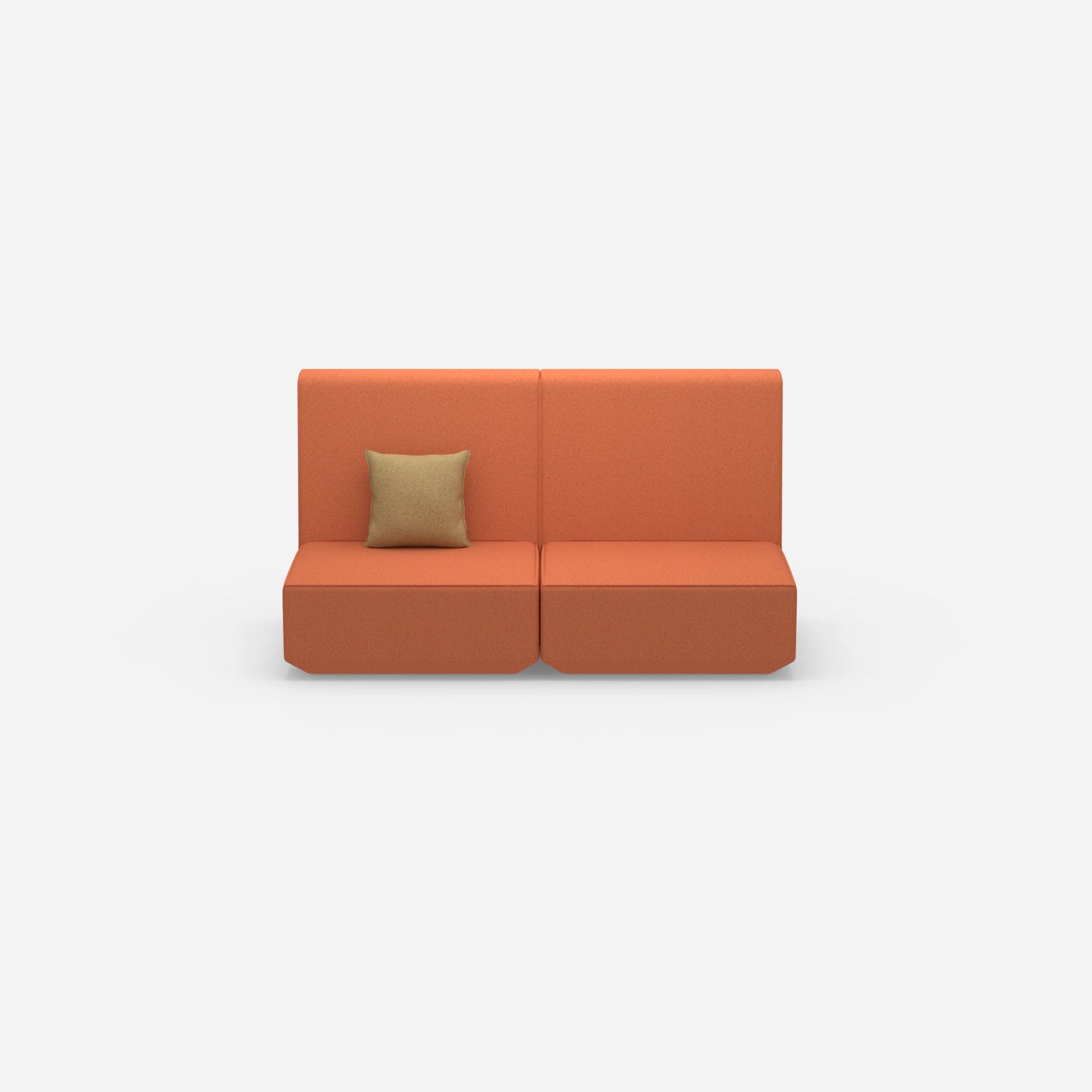 2-seater sofa with high backrest from the front